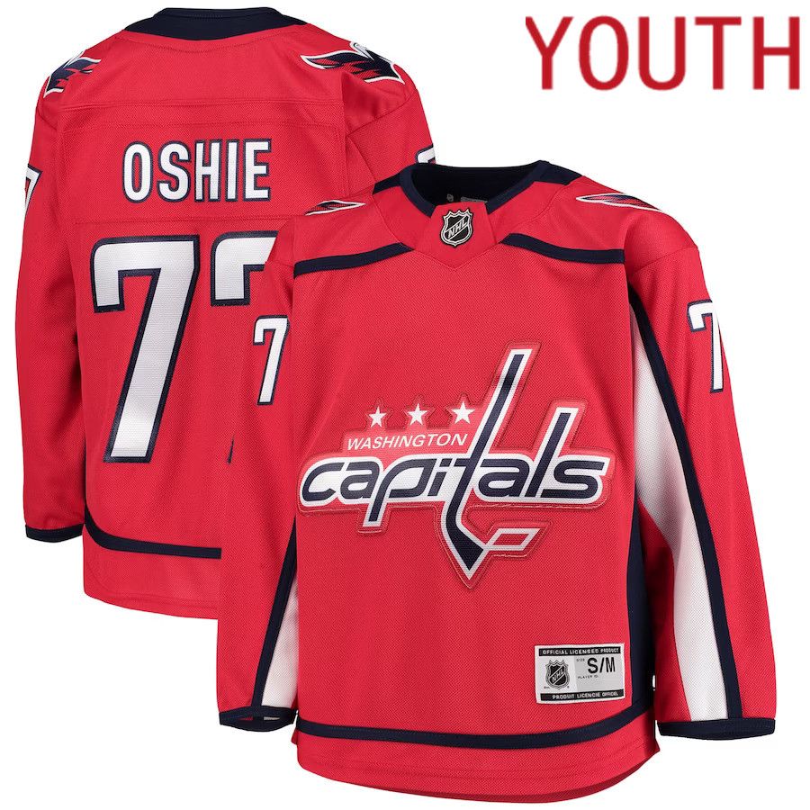 Youth Washington Capitals 77 TJ Oshie Red Home Premier NHL Jersey
